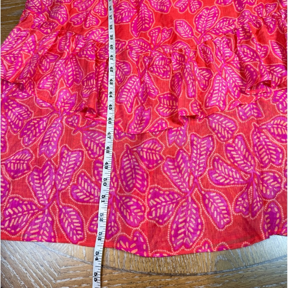 The Good Journey Ruffled Tiered Midi Dress Magenta Combo Pink Size 8 - Picture 9 of 10